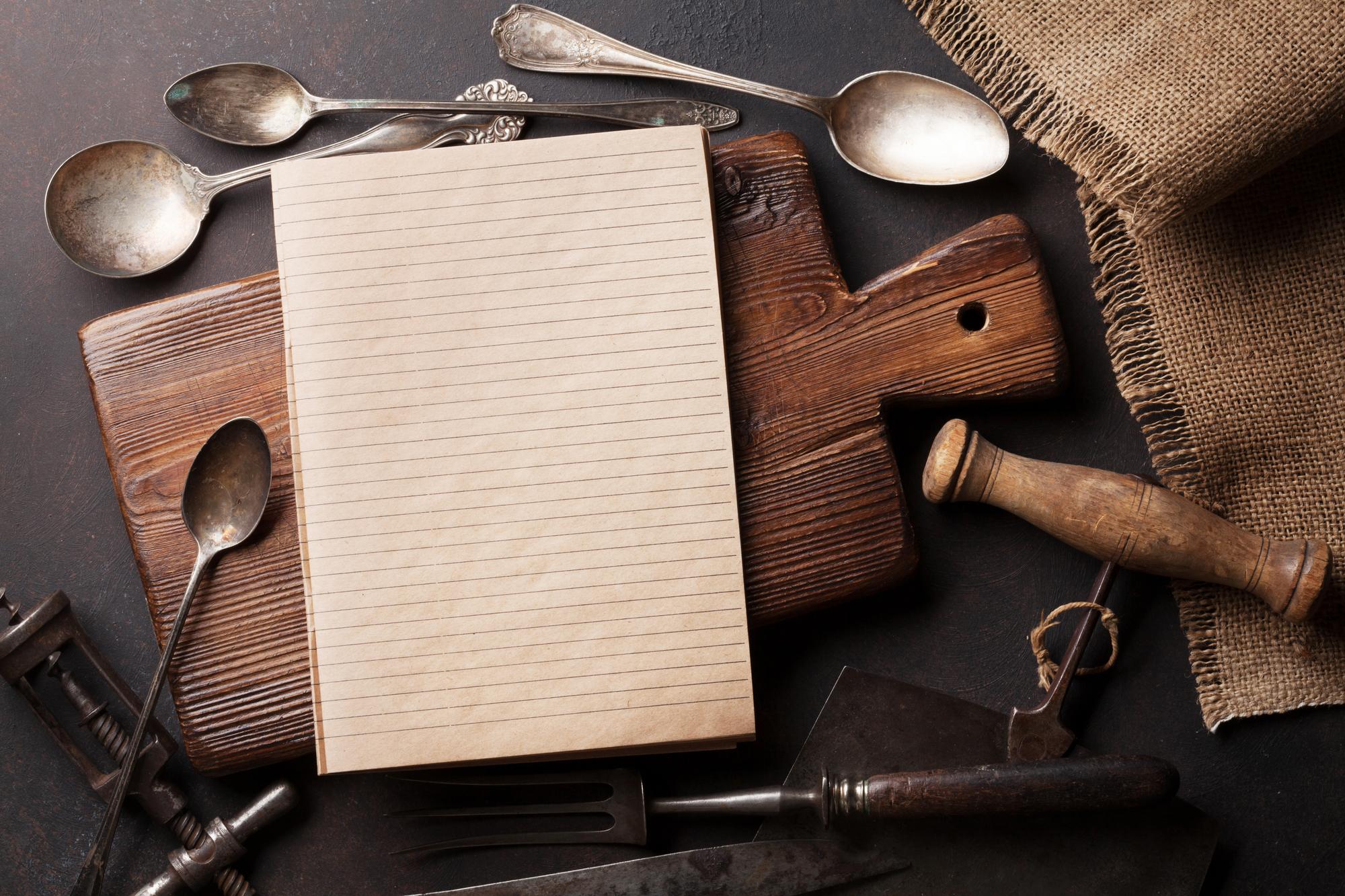 flat lay of consultant notes and menu mockups
